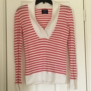 American Eagle Red Striped Shirt